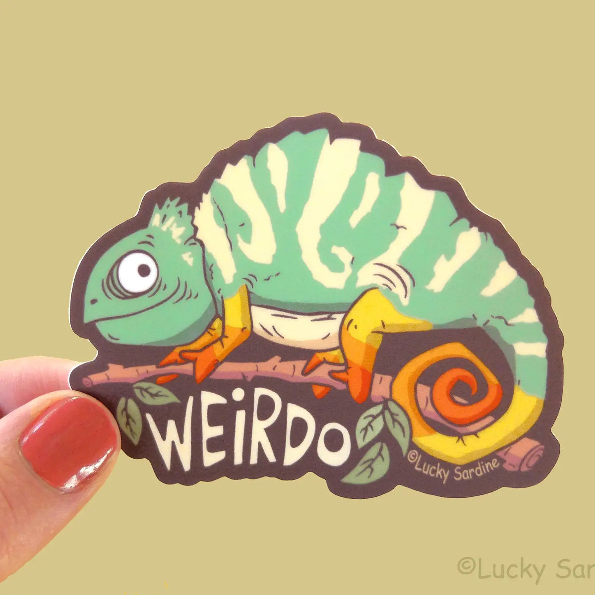 Chameleon Lizard, Weirdo Sticker