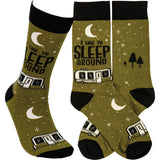 I Like to Sleep Around Camper Socks