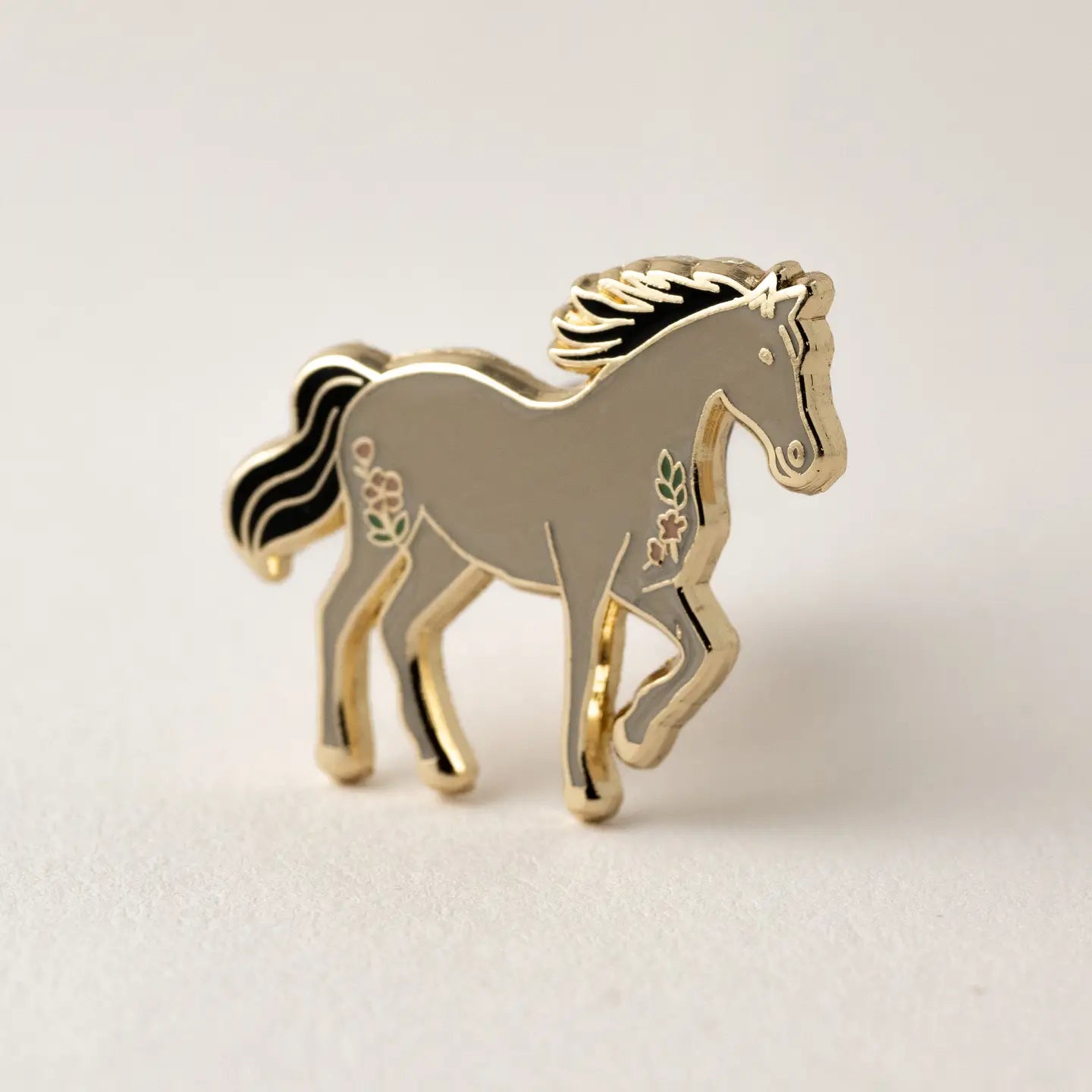 Floral Horse Enamel Pin