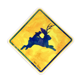 Western Jackalope Crossing Sticker