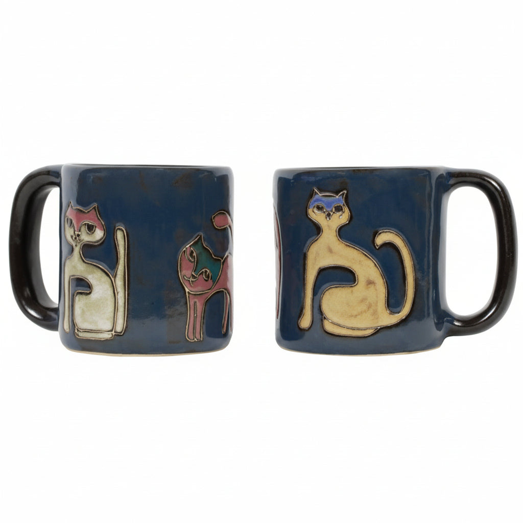 Colorful Cats Round Stoneware Mug