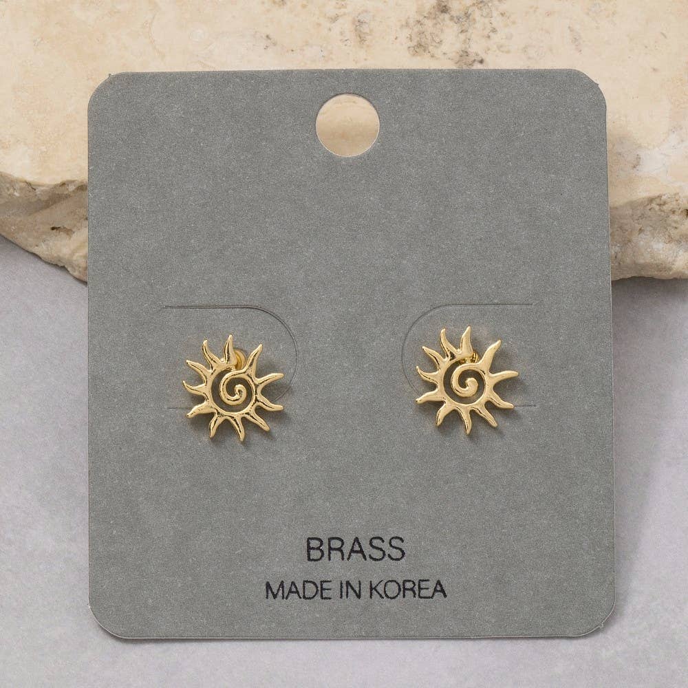 Spiral Sun Stud Earrings