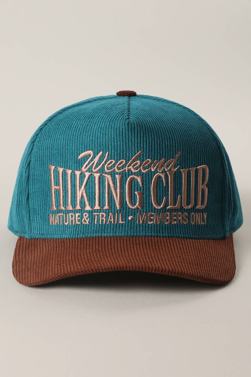 Hiking Club Embroidered Corduroy Trucker Hat