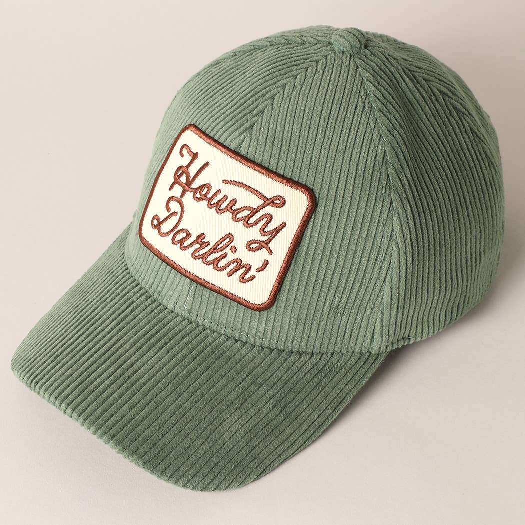 Howdy Darlin' Embroidery Patch Corduroy Dad Hat