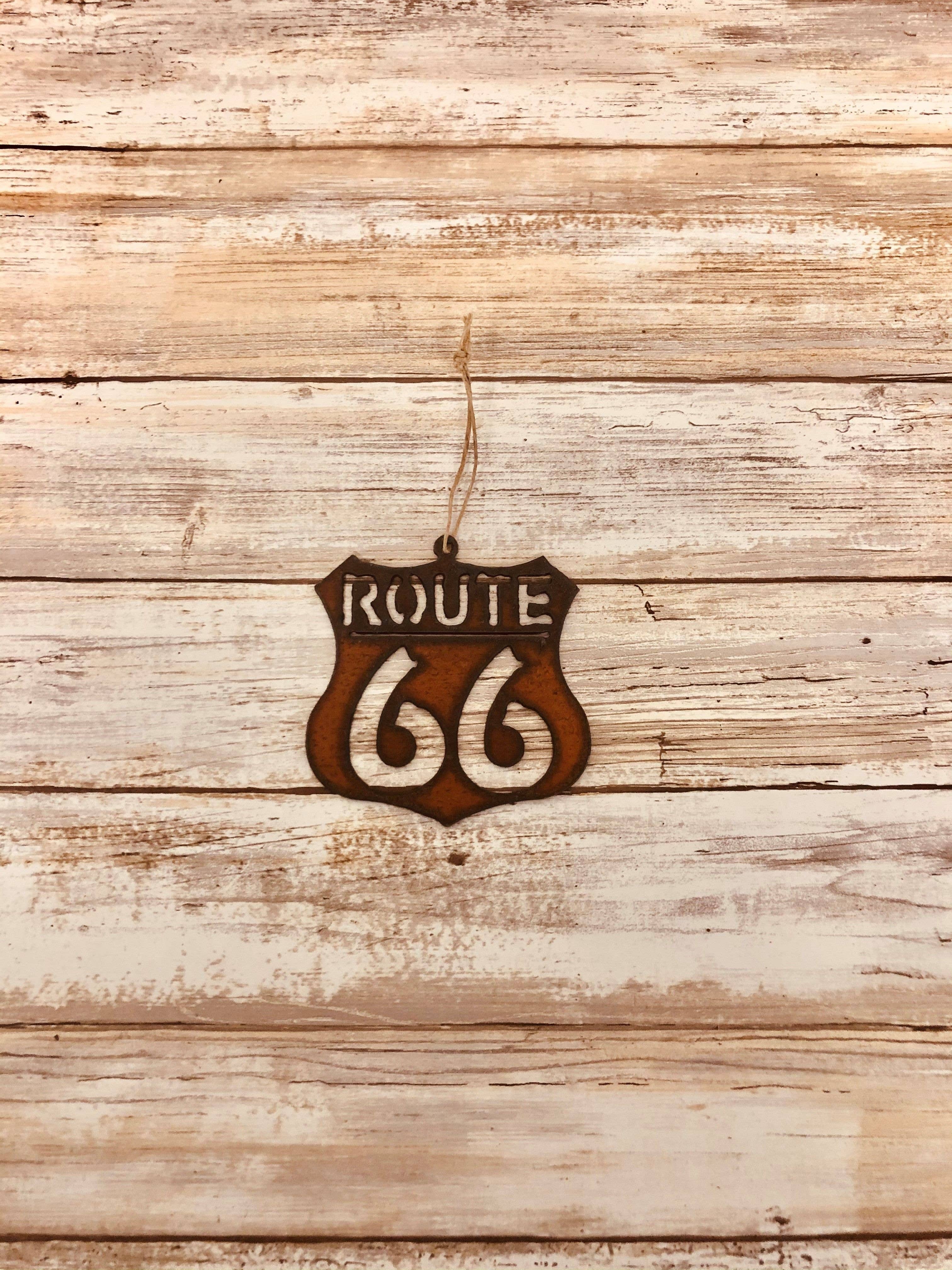 Route 66 Rustic Metal Ornament