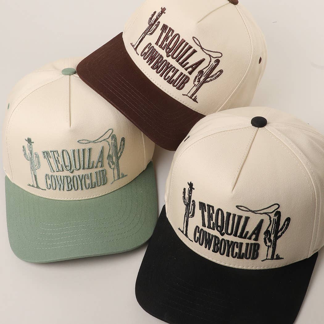 Tequila Cowboy Club 3D Embroidery Two-Tone Trucker Hat