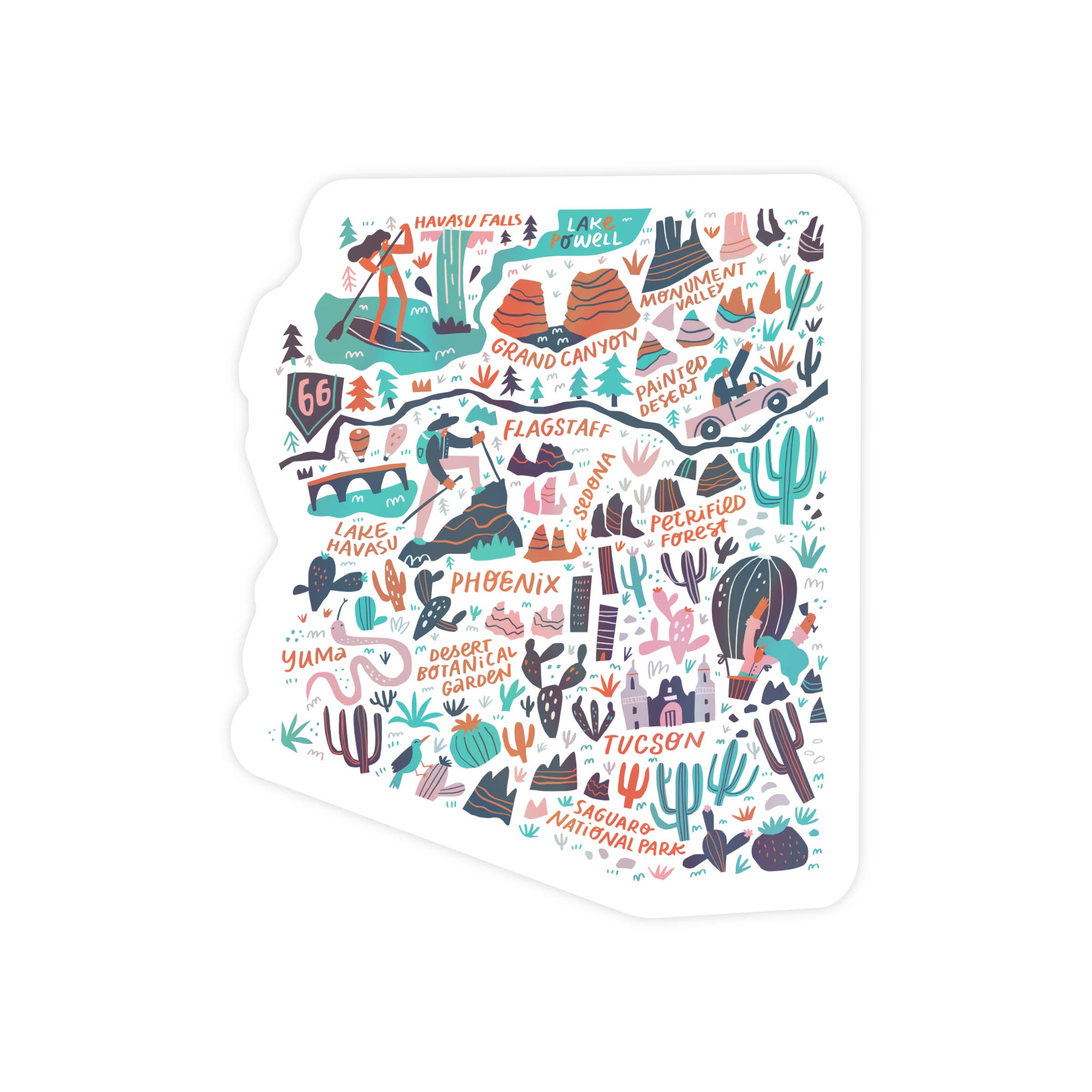 Arizona Map Holographic Sticker