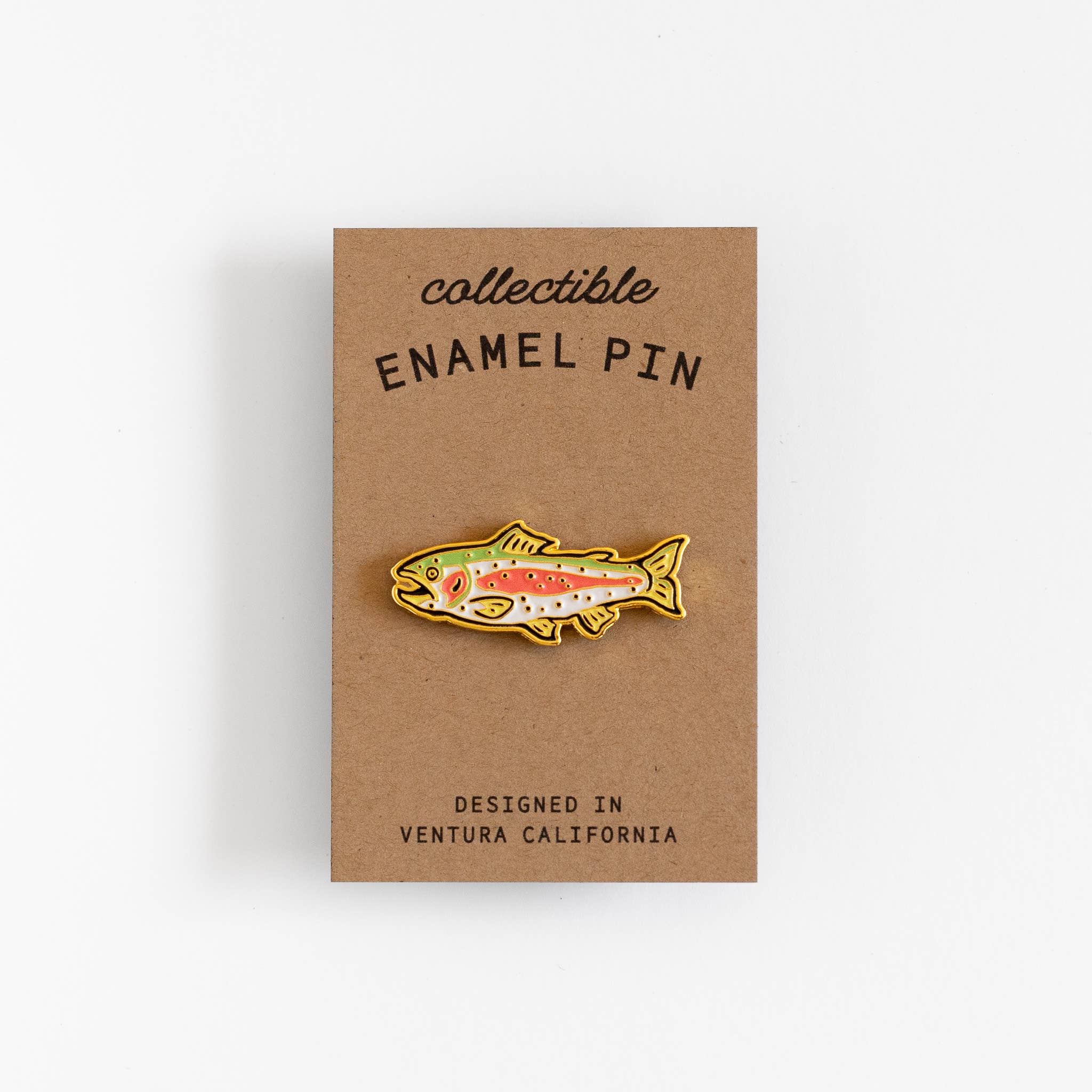 Rainbow Trout Enamel Pin - Metallic Gold
