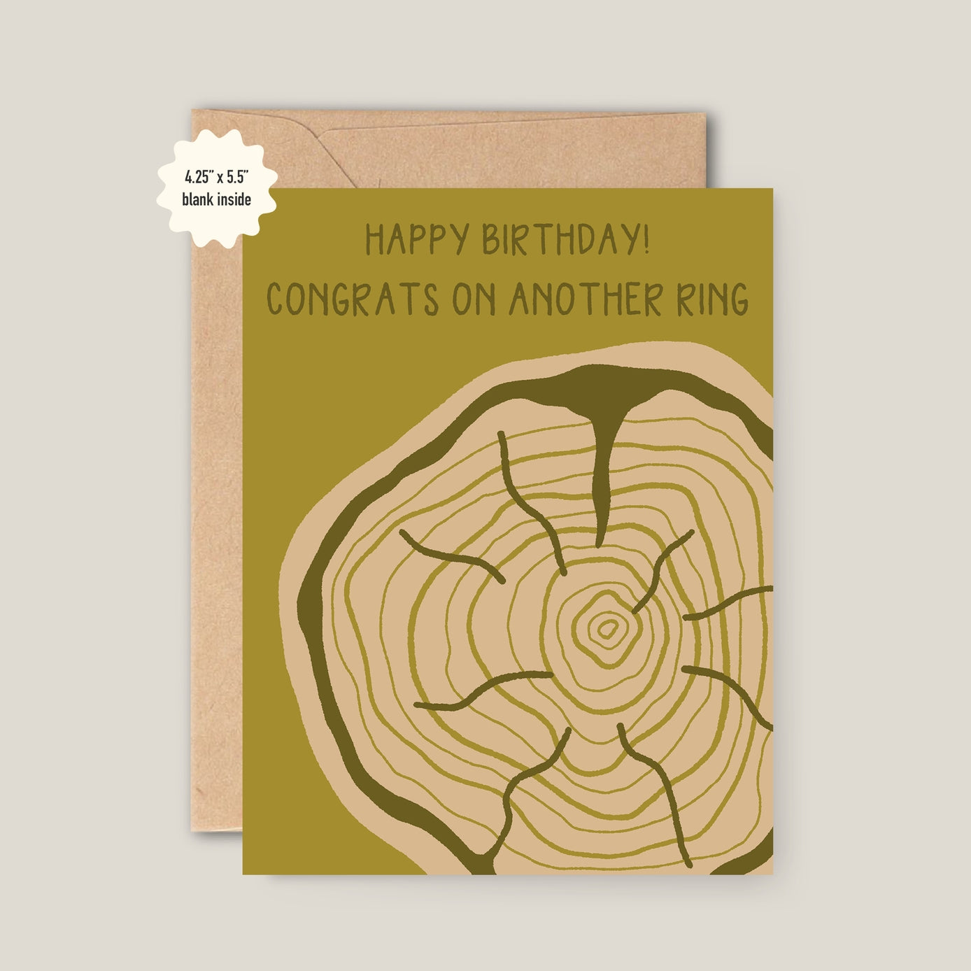 Birthday Rings Tree Trunk Birthday Card
