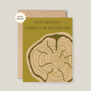 Birthday Rings Tree Trunk Birthday Card