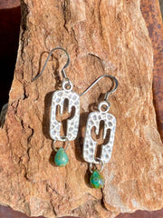 Hammered Silver Saguaro Earrings 