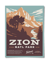 Zion National Park Poster - 12 x 16