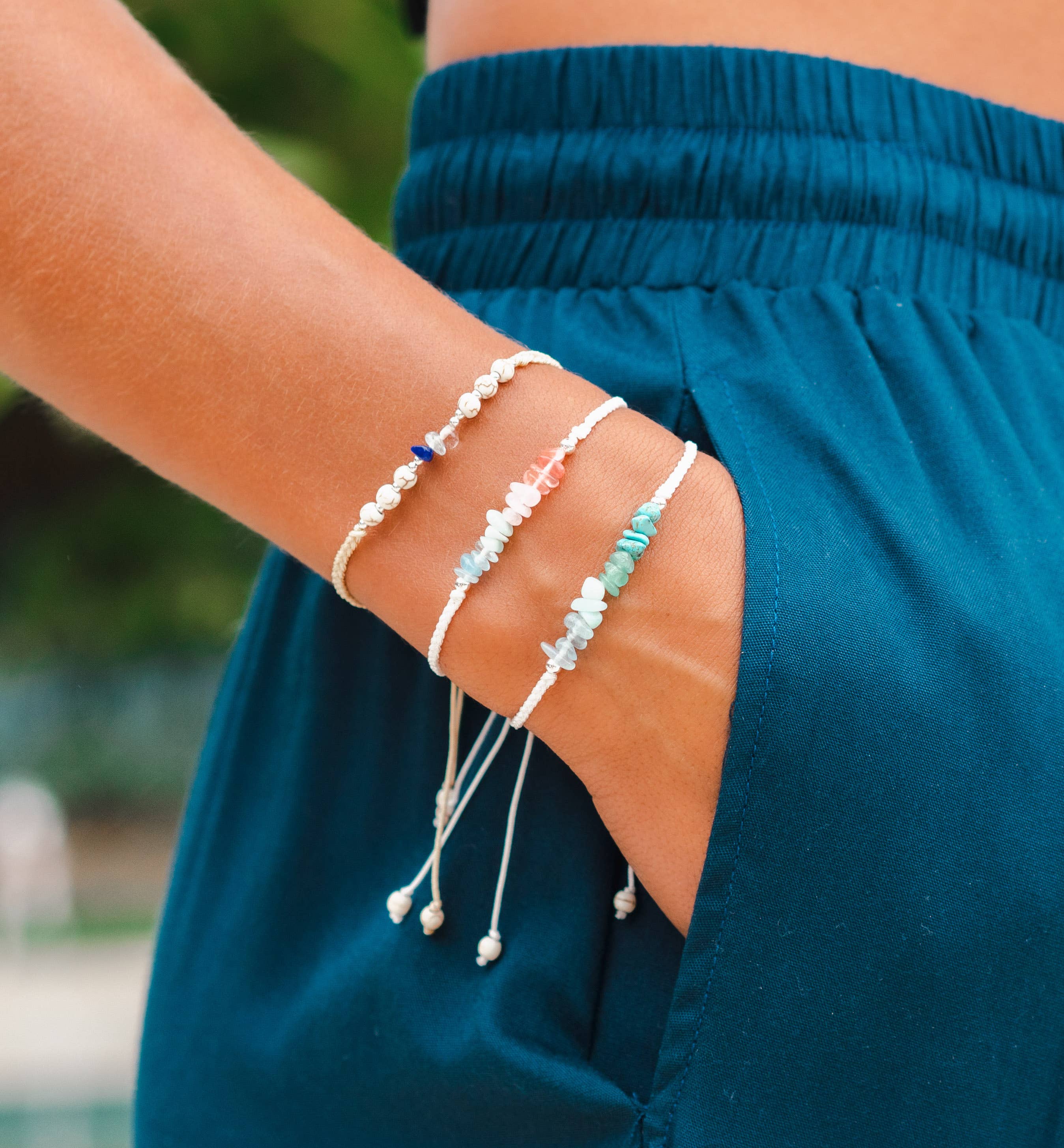 Braided Pebble Bracelets