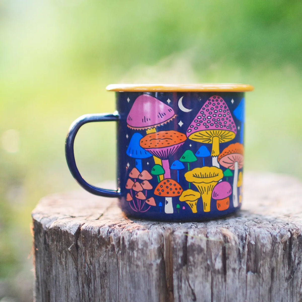 Midnight Mushroom Enamel Mug