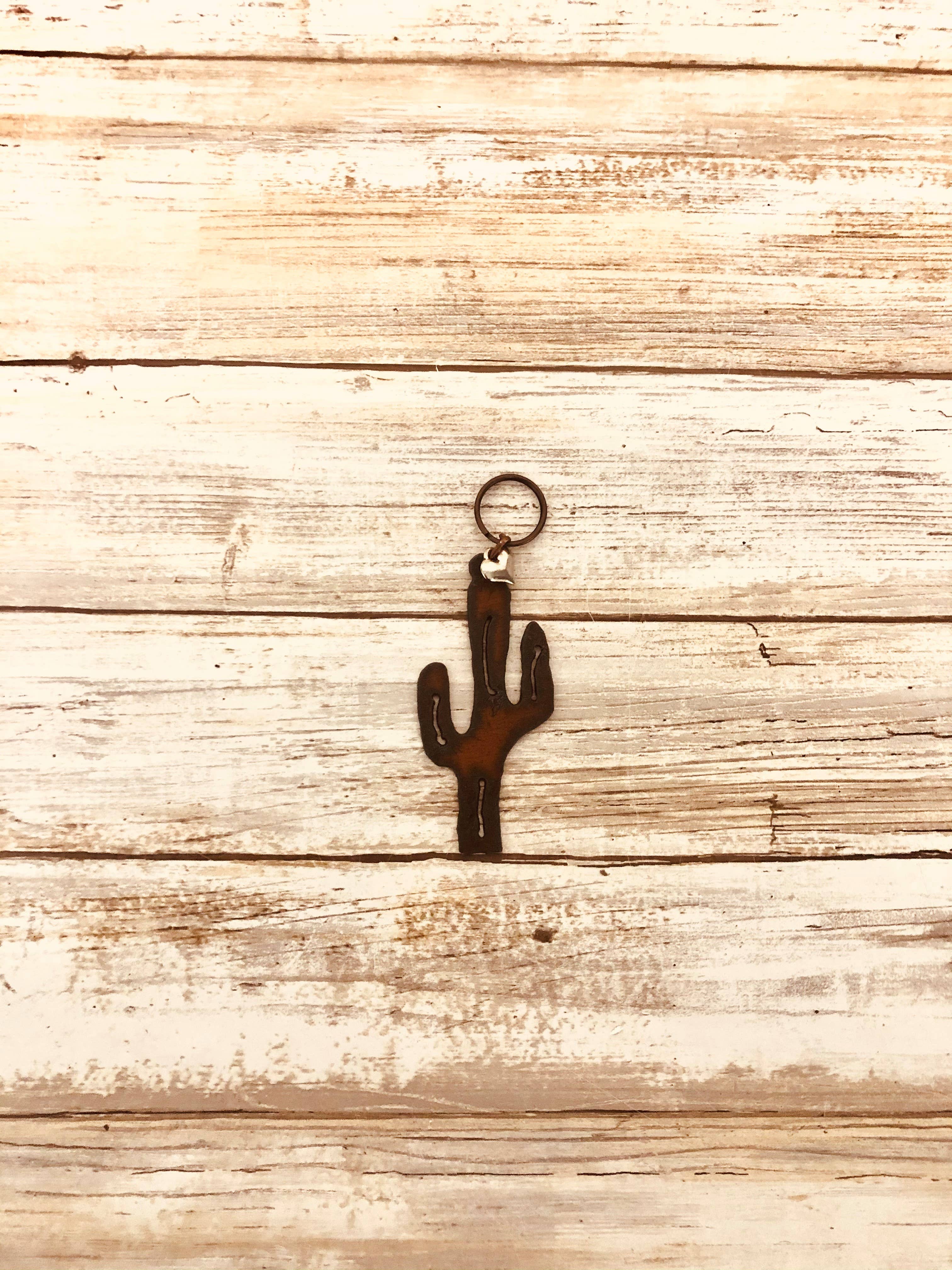 Saguaro Cactus Desert Southwest Metal Keychain