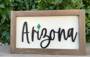Arizona Wooden Wall Sign
