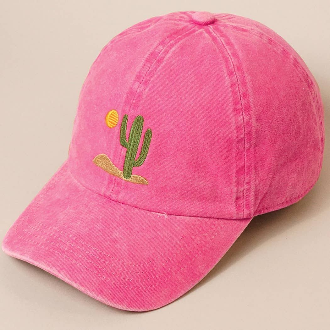 Embroidered Cactus Cotton Dad Hat