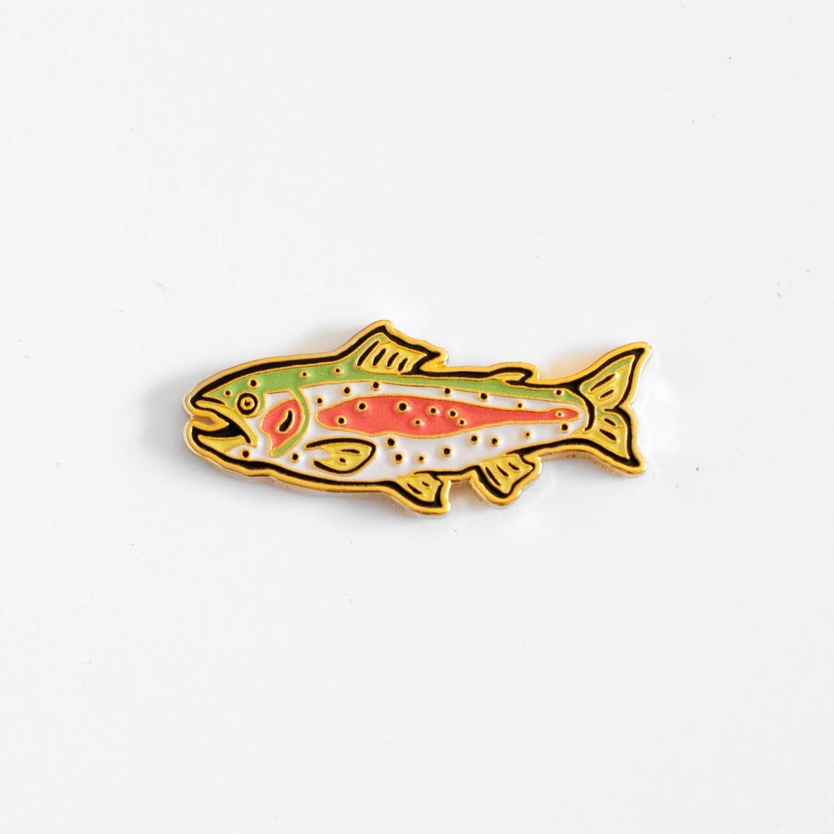 Rainbow Trout Enamel Pin - Metallic Gold