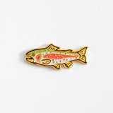 Rainbow Trout Enamel Pin - Metallic Gold
