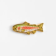 Rainbow Trout Enamel Pin - Metallic Gold