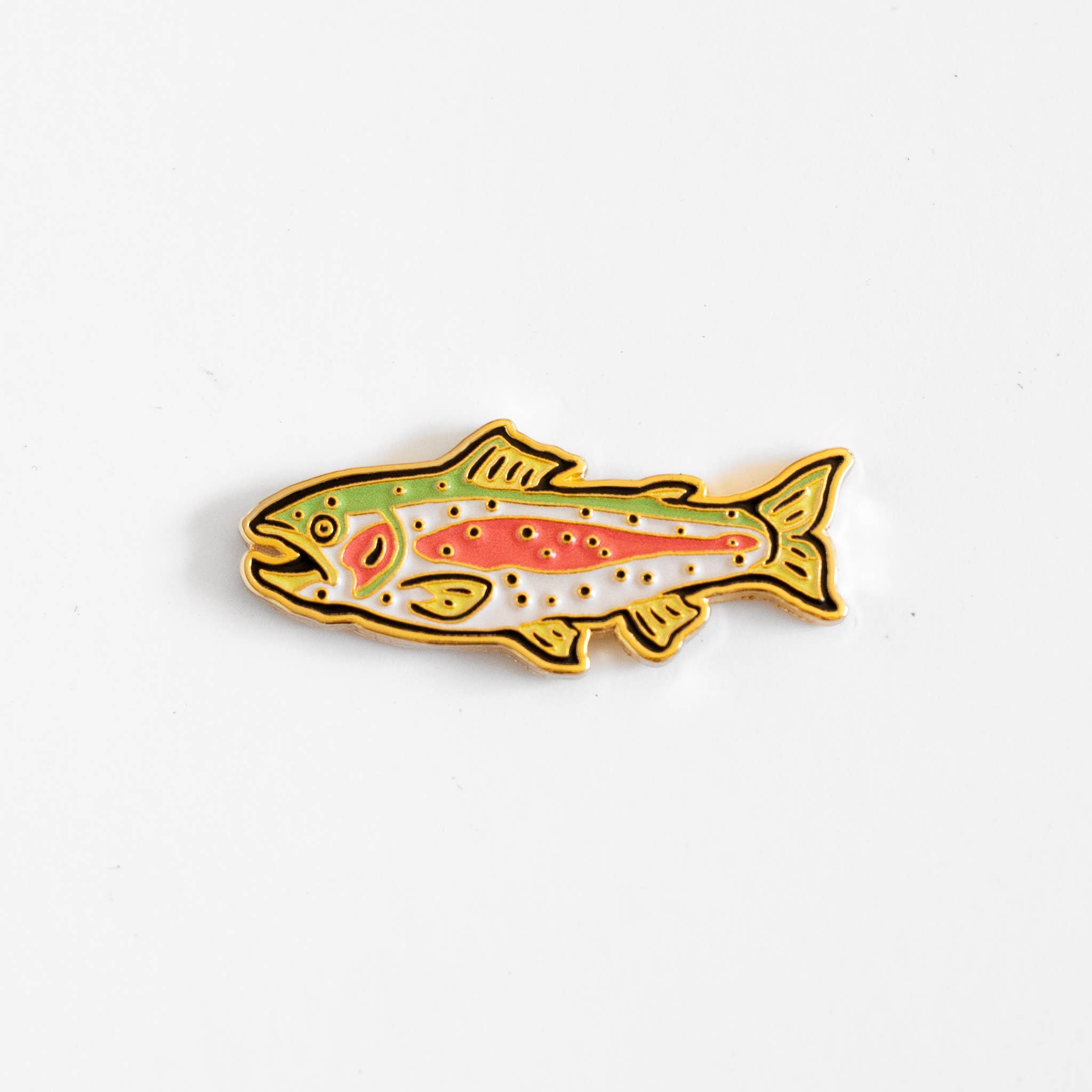 Rainbow Trout Enamel Pin - Metallic Gold