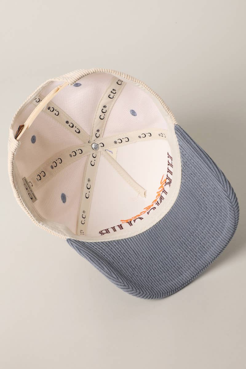 Hiking Club Embroidered Corduroy Trucker Hat