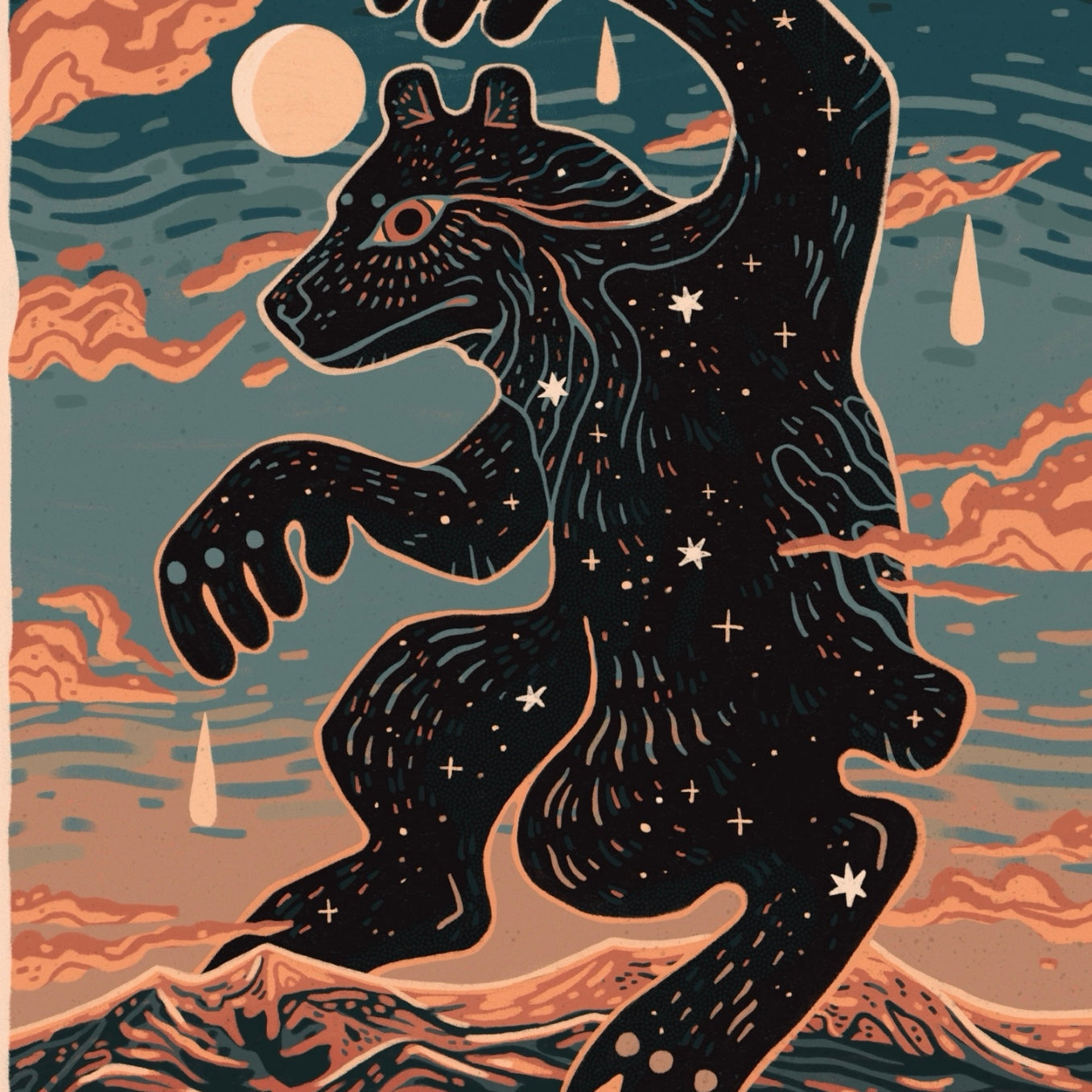 Bear Above Mountains - 8x10 Art Print