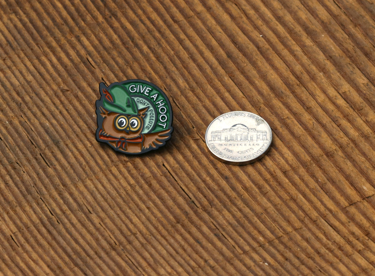 Woodsy Owl Enamel Pin, Give A Hoot Don't Pollute