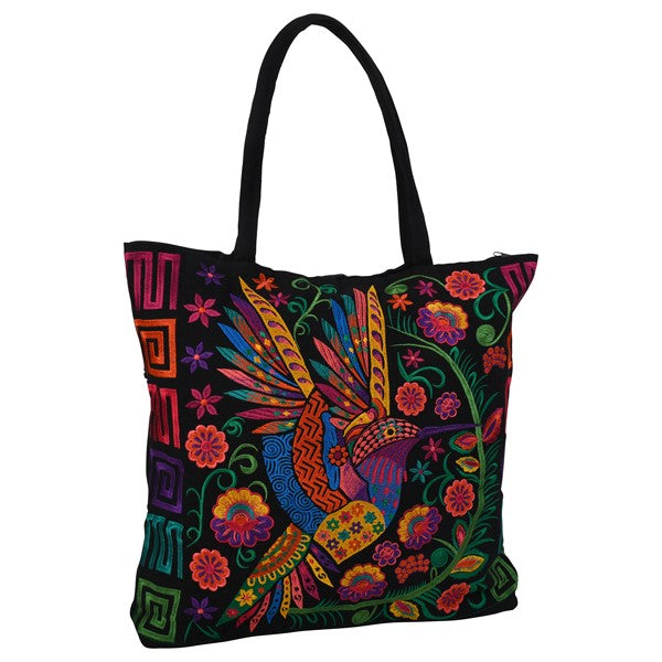Hummingbird Embroidered Tote Bag