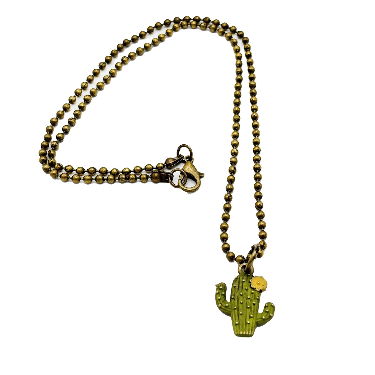 Saguaro Cactus Bloom Charm Necklace