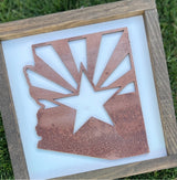 Copper Arizona Flag Wooden Sign