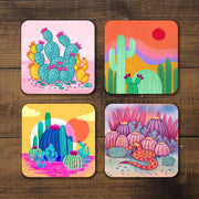 Coaster Set - Desert Landscapes - Cactus - Cacti