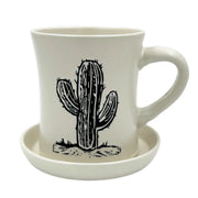 Ivory Saguaro Cactus Etched Mug
