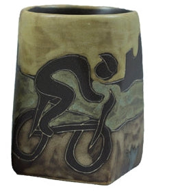 Bicyclist Square Stoneware Mug