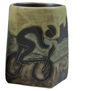 Bicyclist Square Stoneware Mug
