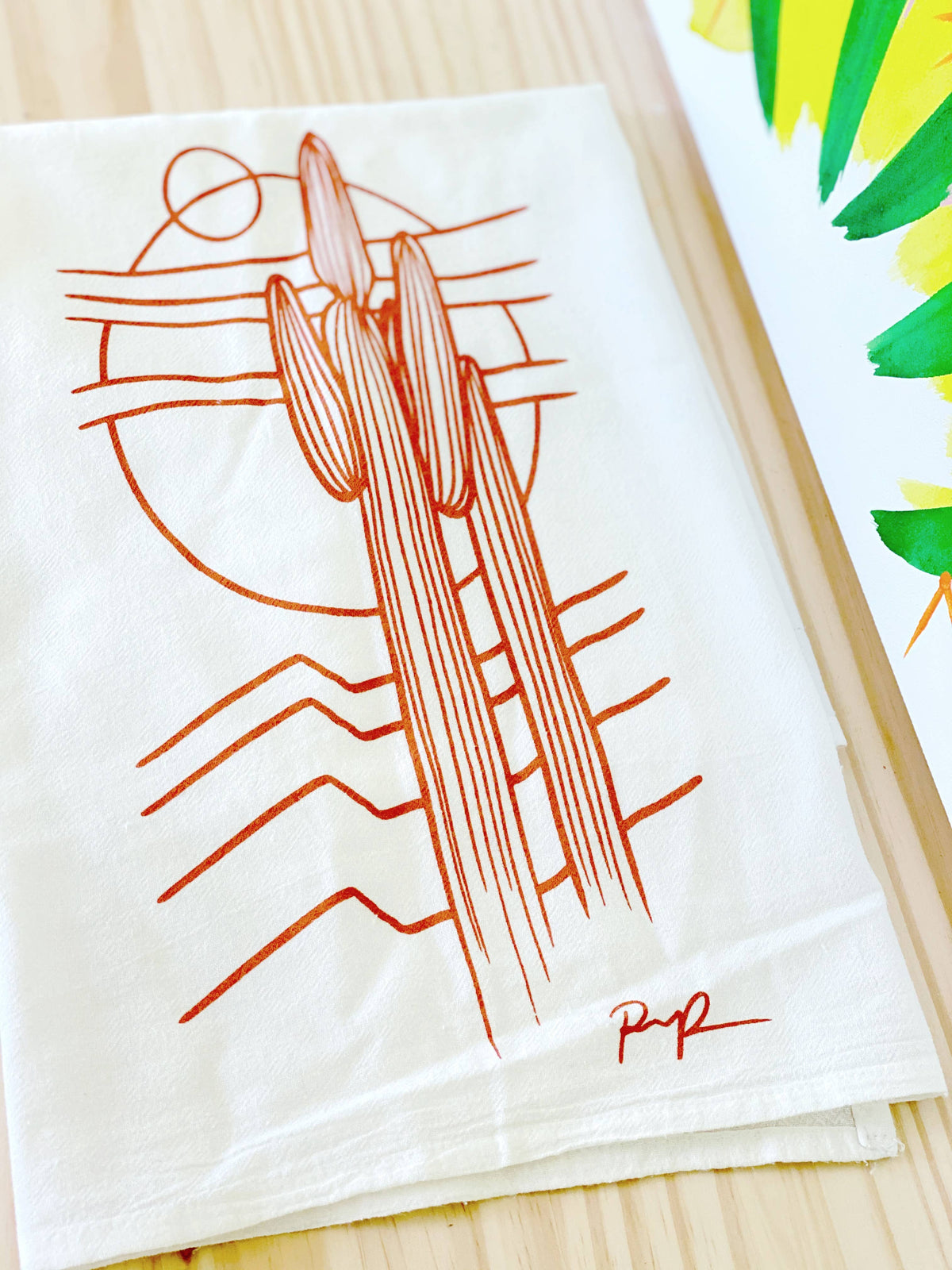Saguaros Eclipse Tea Towel