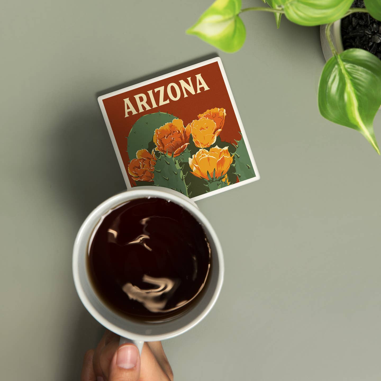 Arizona Prickly Pear Bloom Coaster