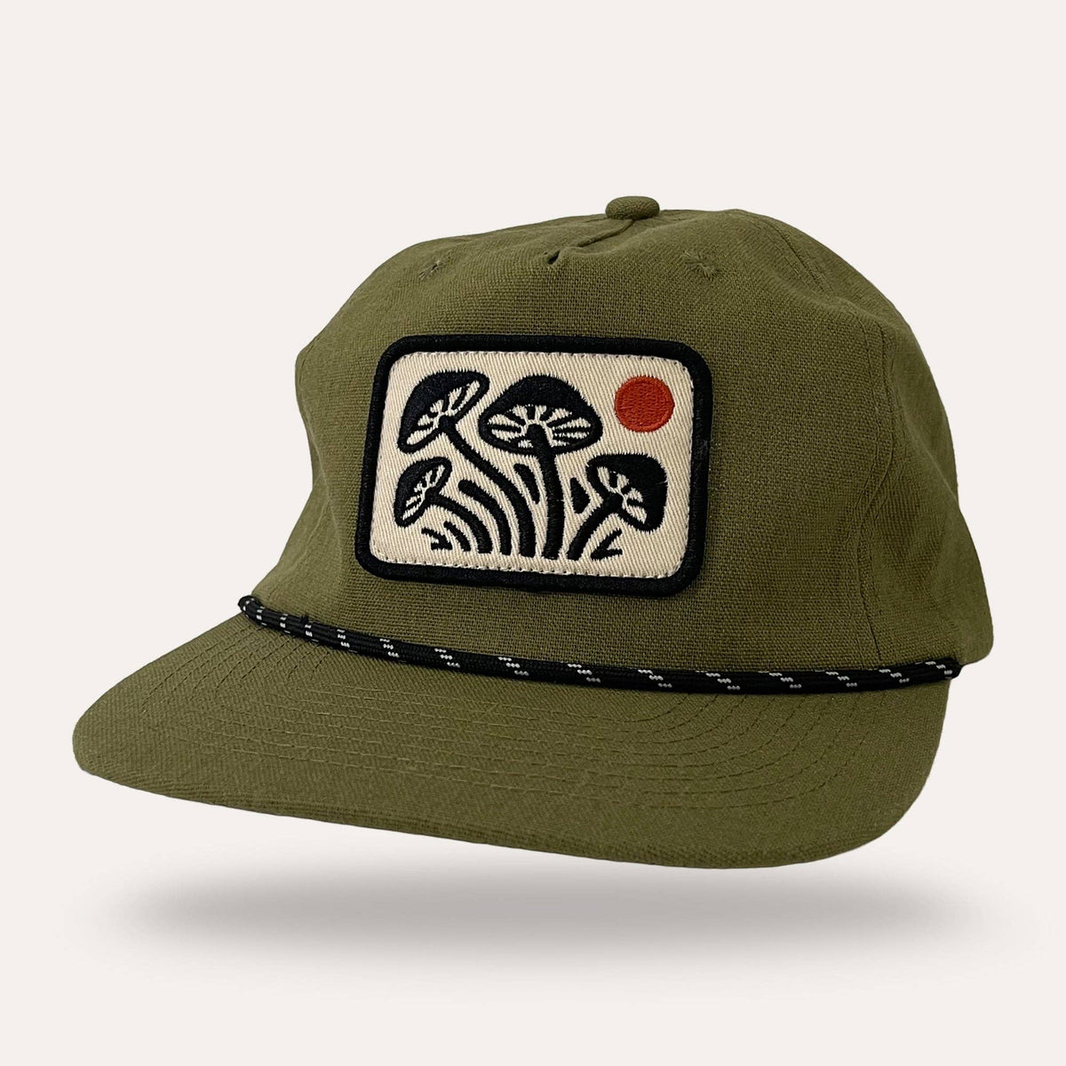 Groovy Mushroom Hat - Olive Hemp