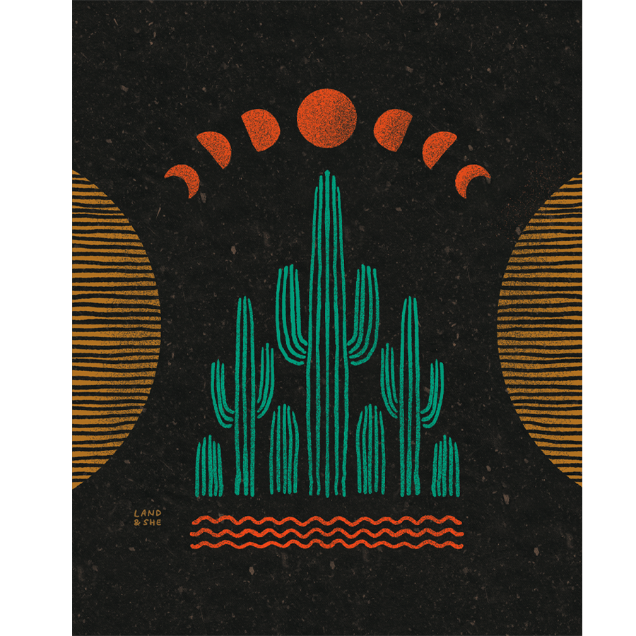 Symmetrical Saguaros Print 8 x 10