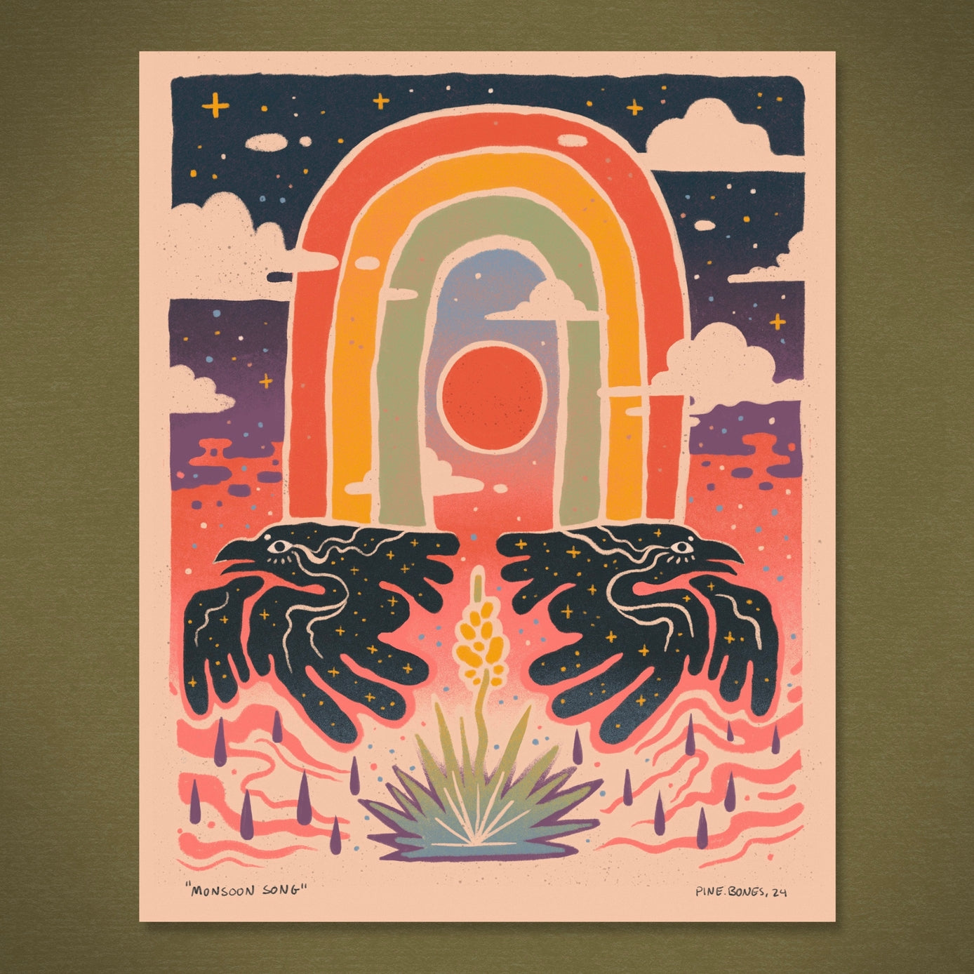 Monsoon Song Desert - 8x10 Art Print