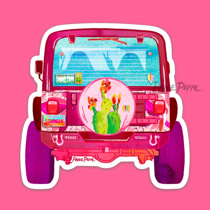 Vibrant Voyage Jeep Sticker