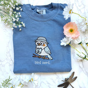 Embroidered Bird Nerd Outdoorsy Nature Tshirt 