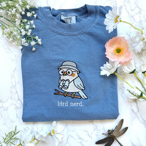 Embroidered Bird Nerd Tee