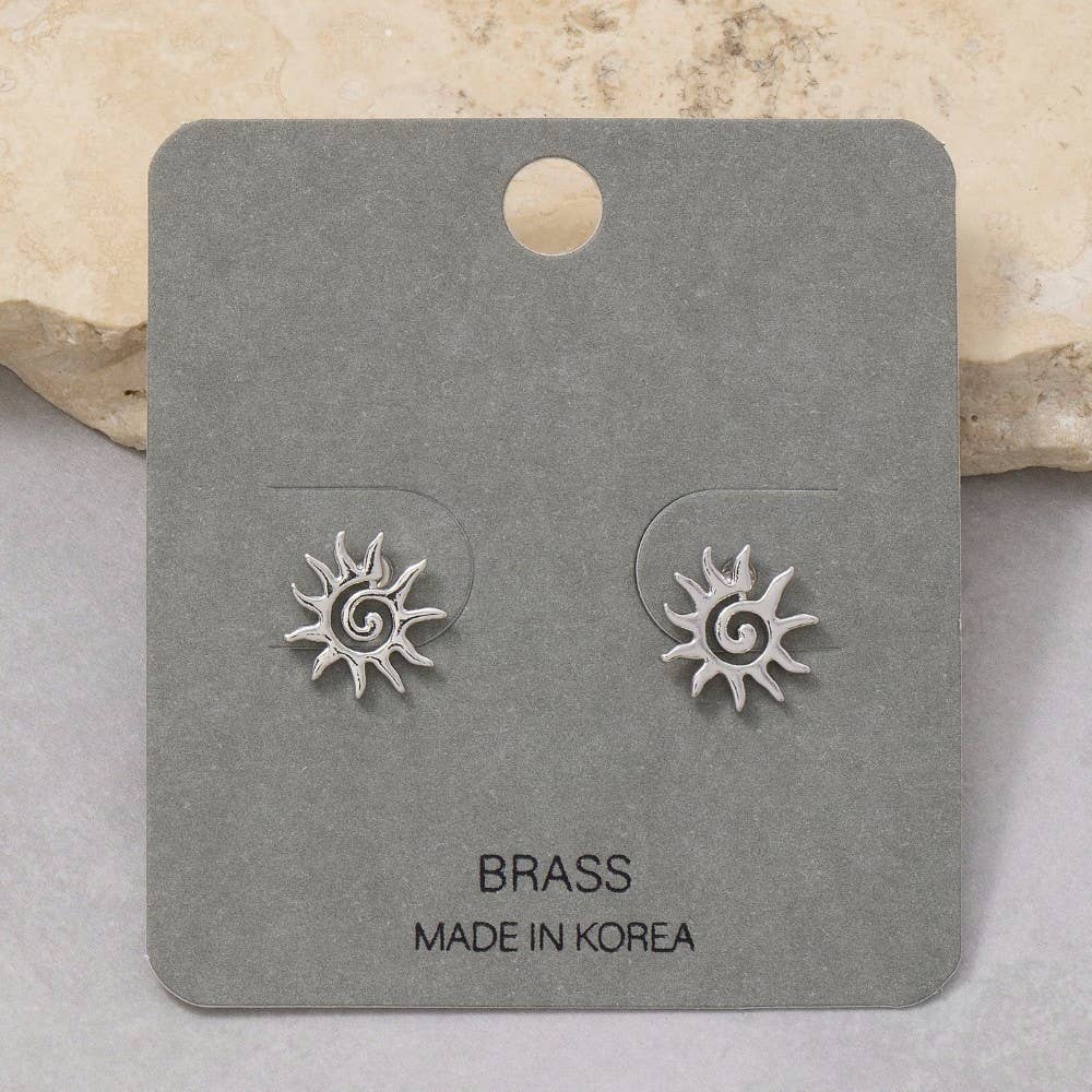 Spiral Sun Stud Earrings