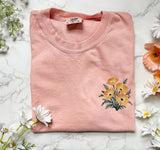 Wild Poppies Embroidered Boxy Crop Tee