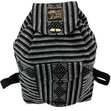 Baja Backpack black and gray woven pattern with No Bad Days palm patch on the front