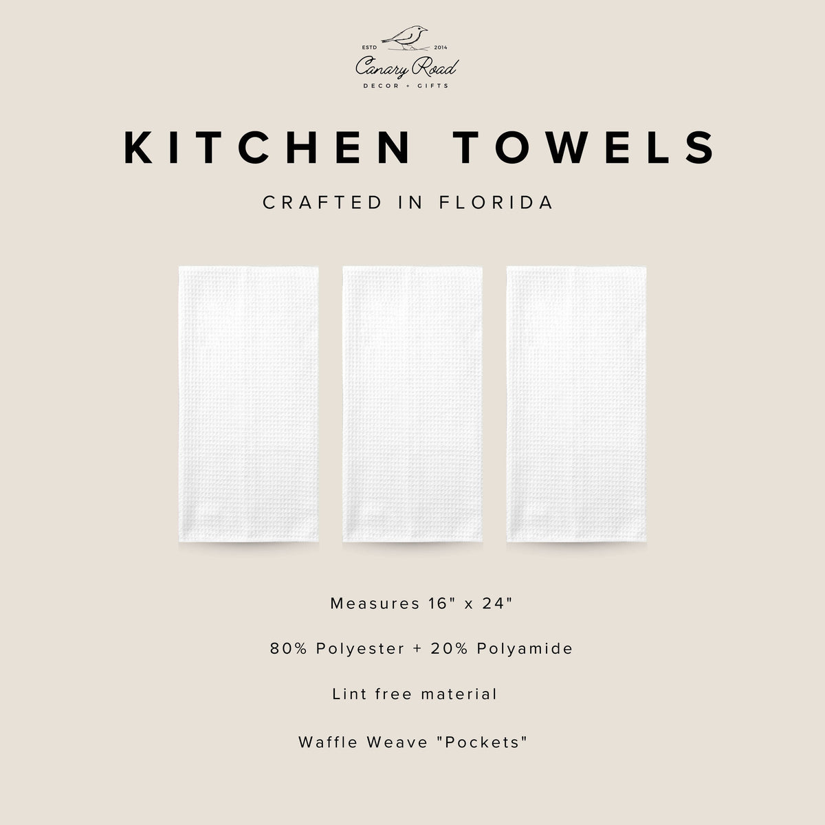Whimsical Cacti Waffle Hand Towel