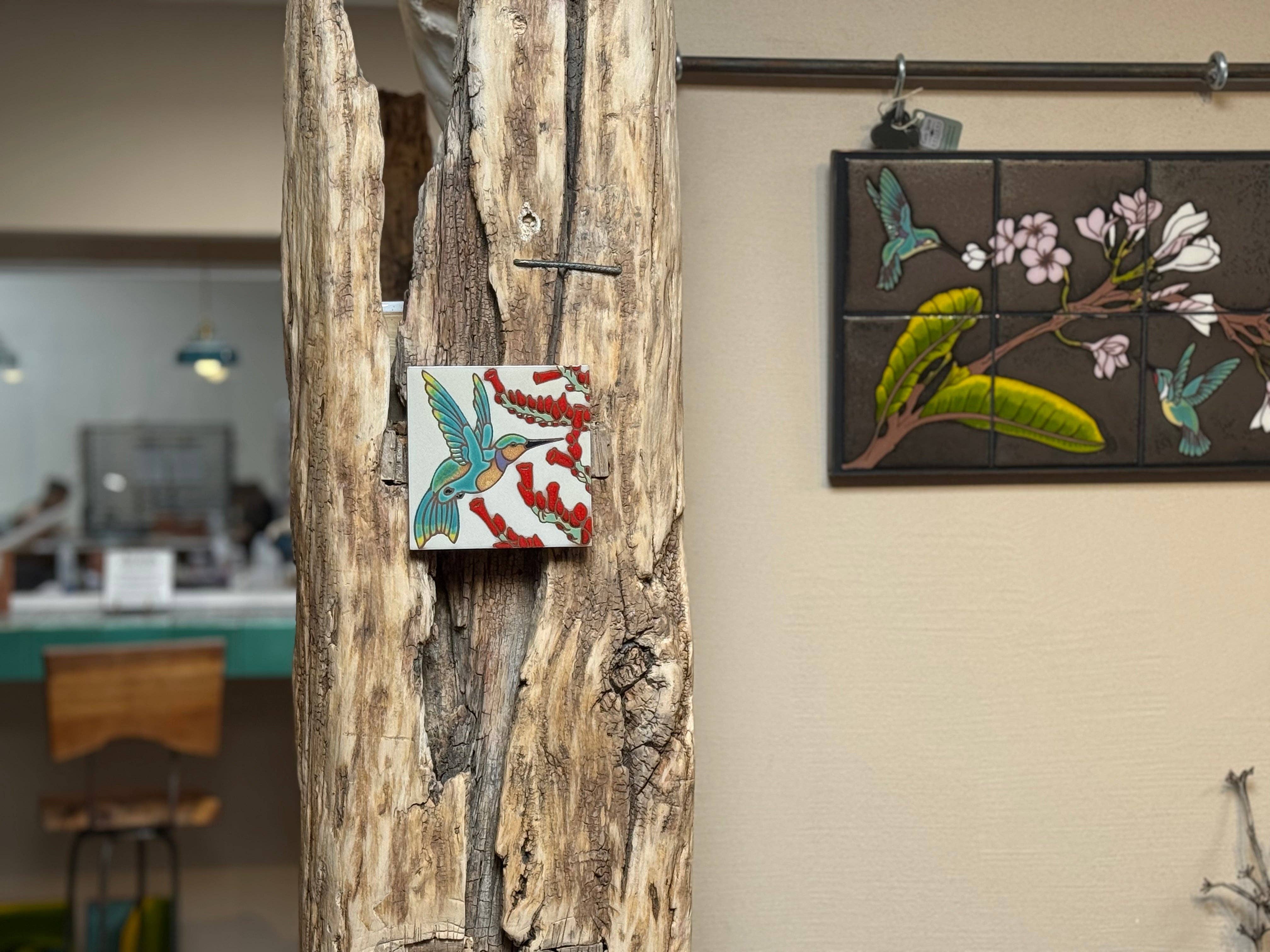 Hummingbird with Ocotillo Tile Art Trivet