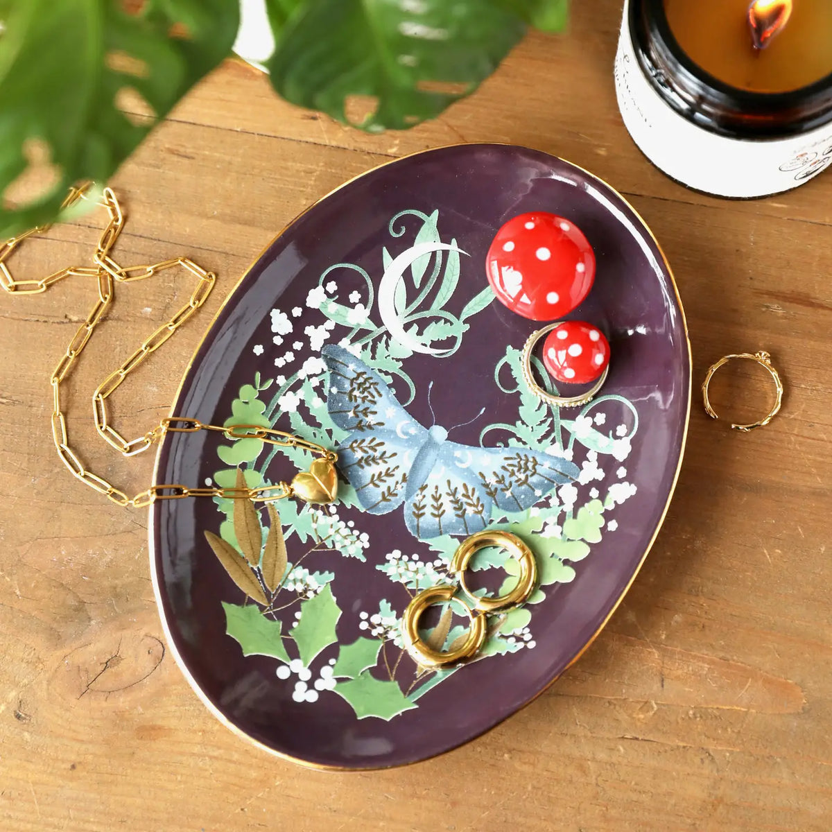 Moonrise 3D Mushroom Ceramic Trinket Dish