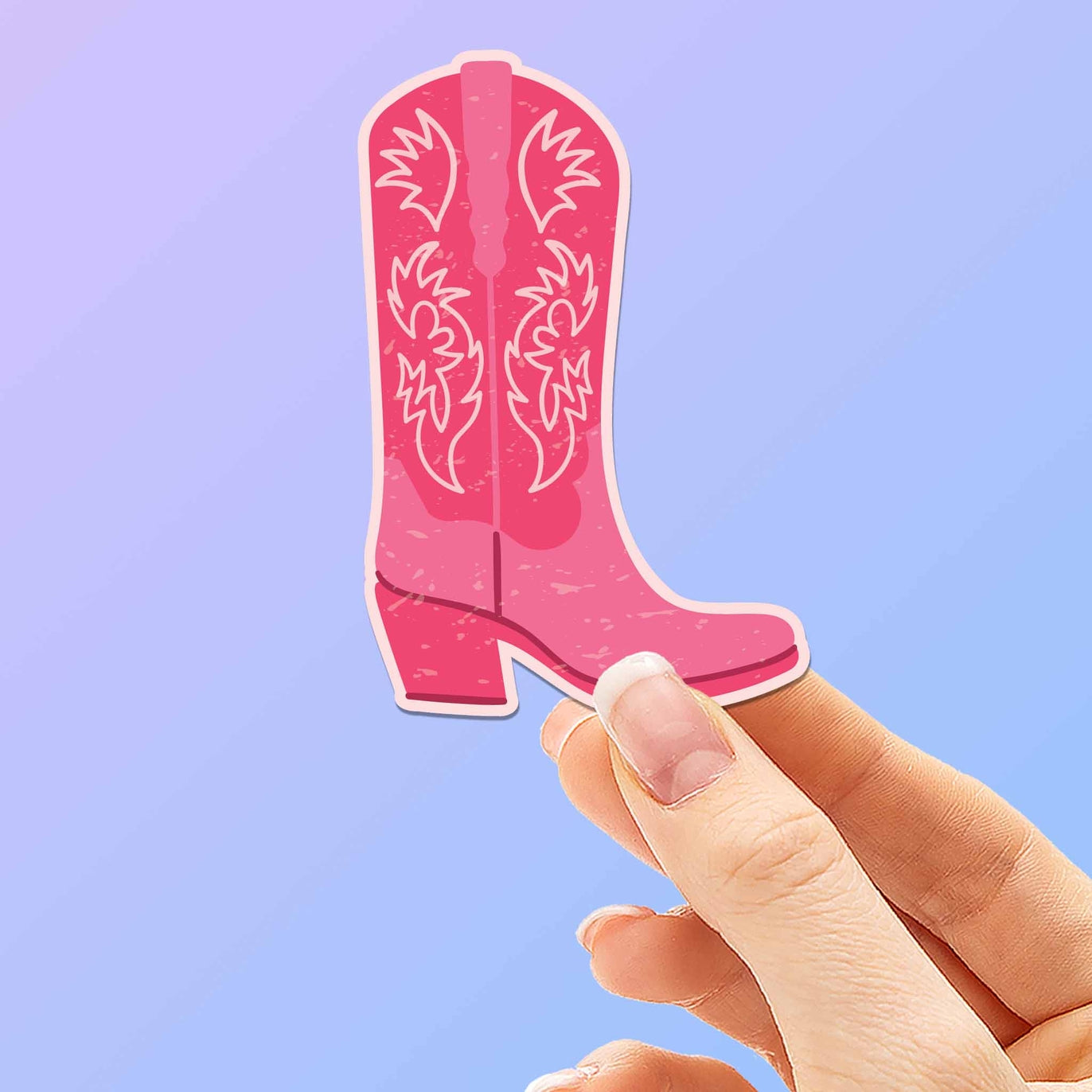 Pink Cowboy Boots Cowgirl Sticker